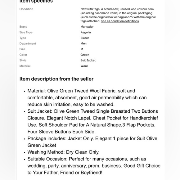 New Wot Manswier Green Oliver Blazer Size Large . - Picture 11 of 14